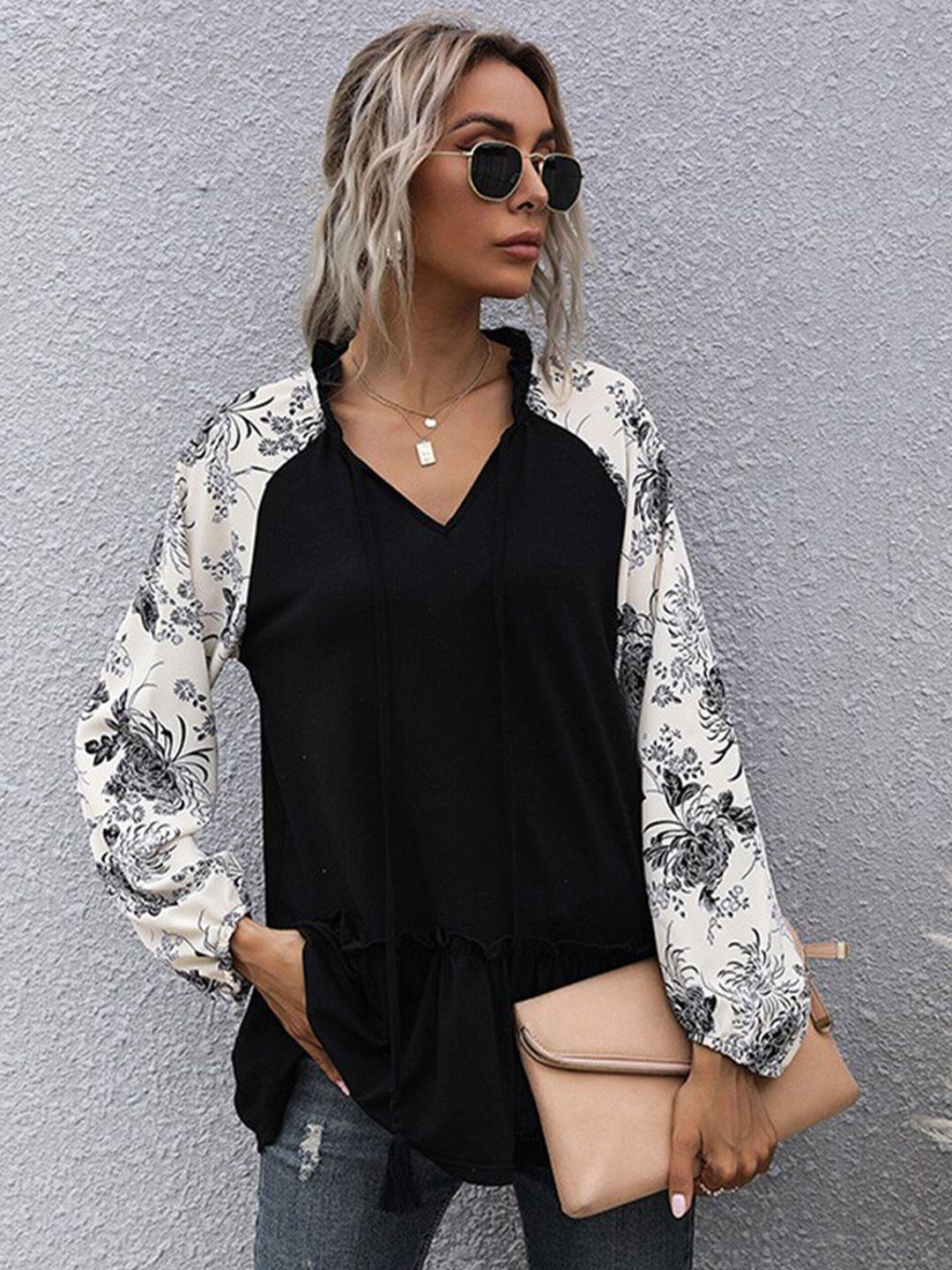 stylecast black print top