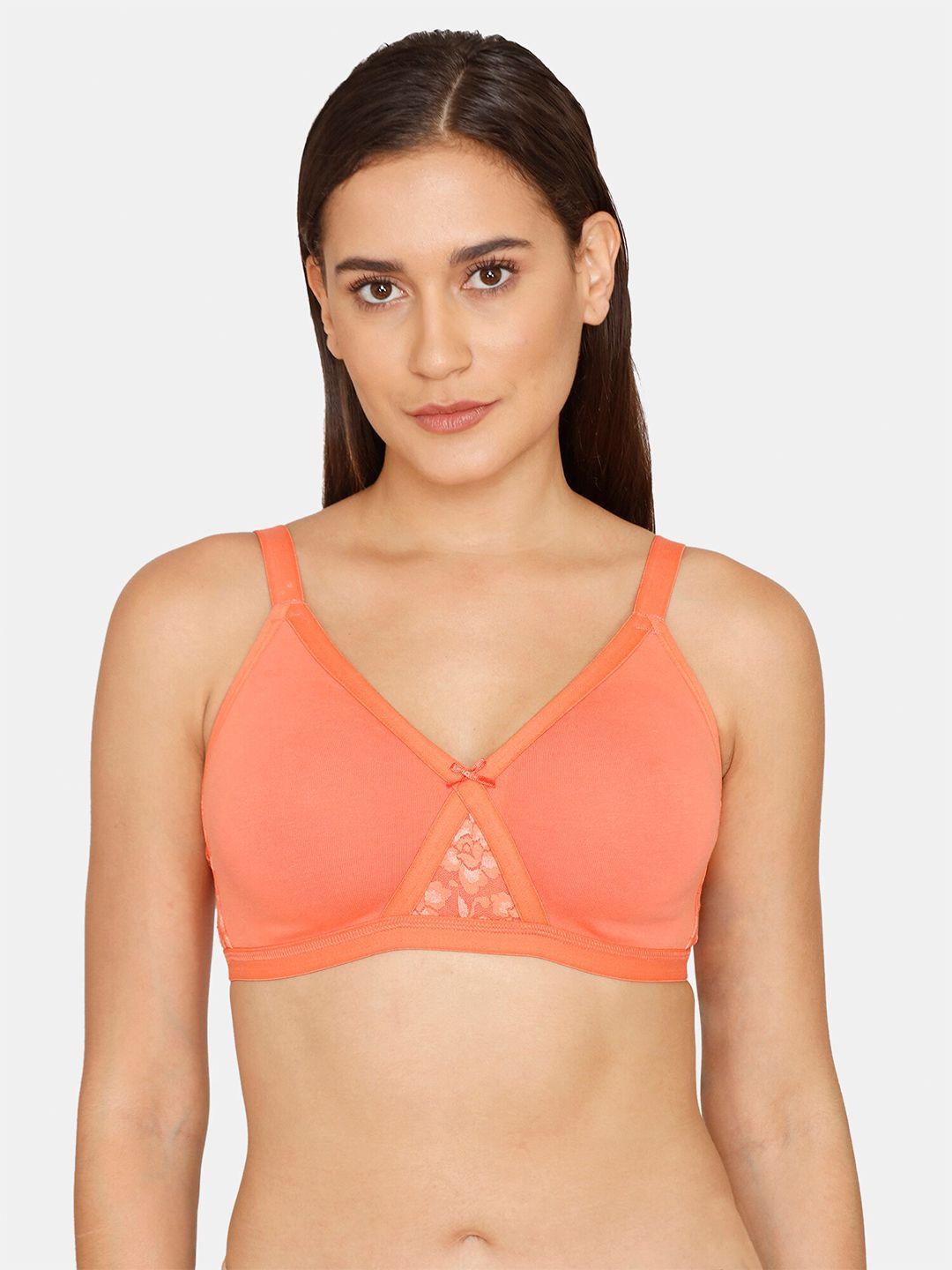 zivame women pink solid non padded bra