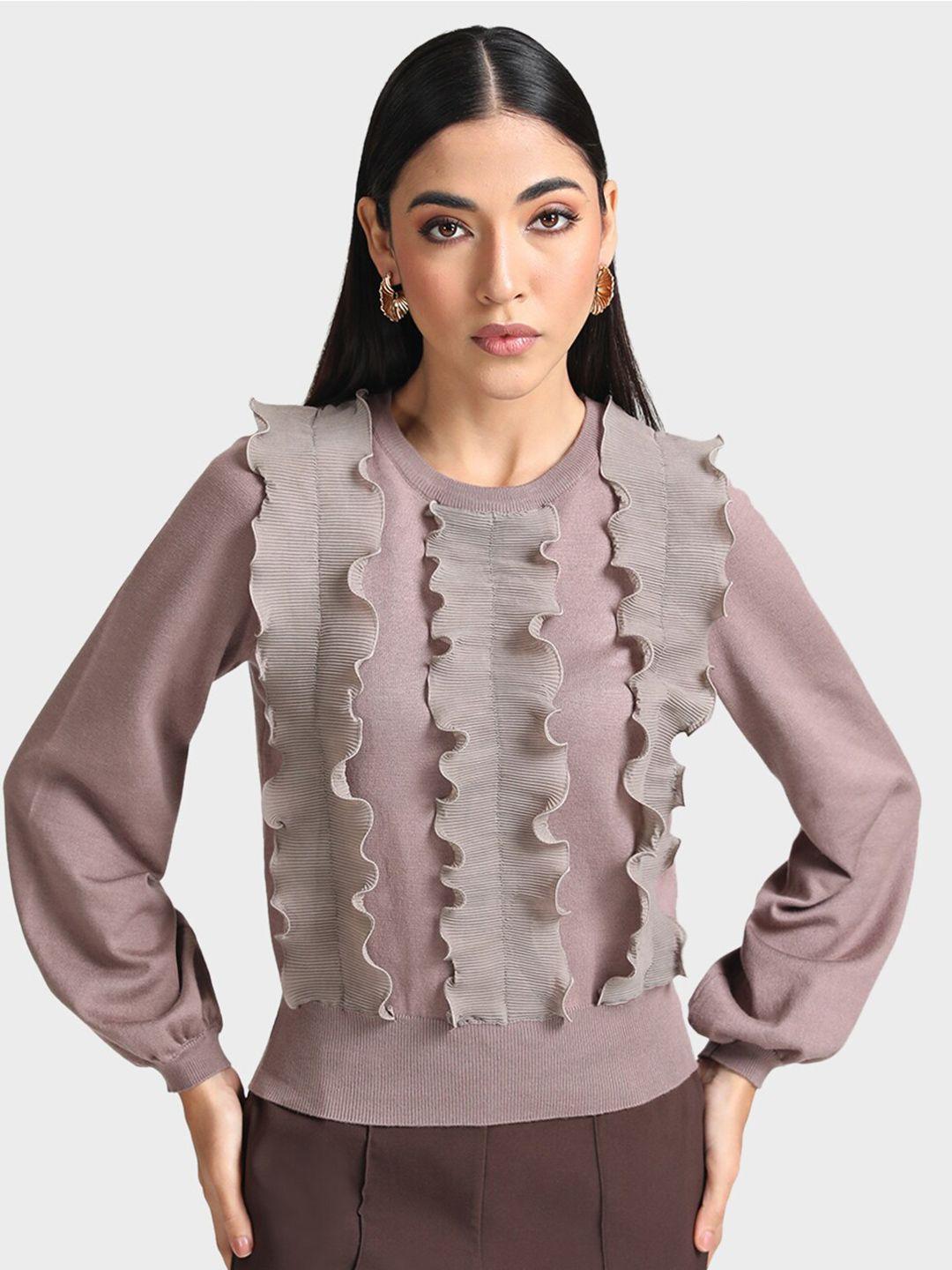 kazo women mauve solid pullover