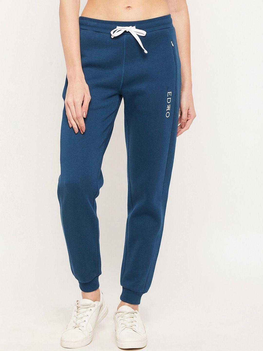 edrio women blue solid joggers