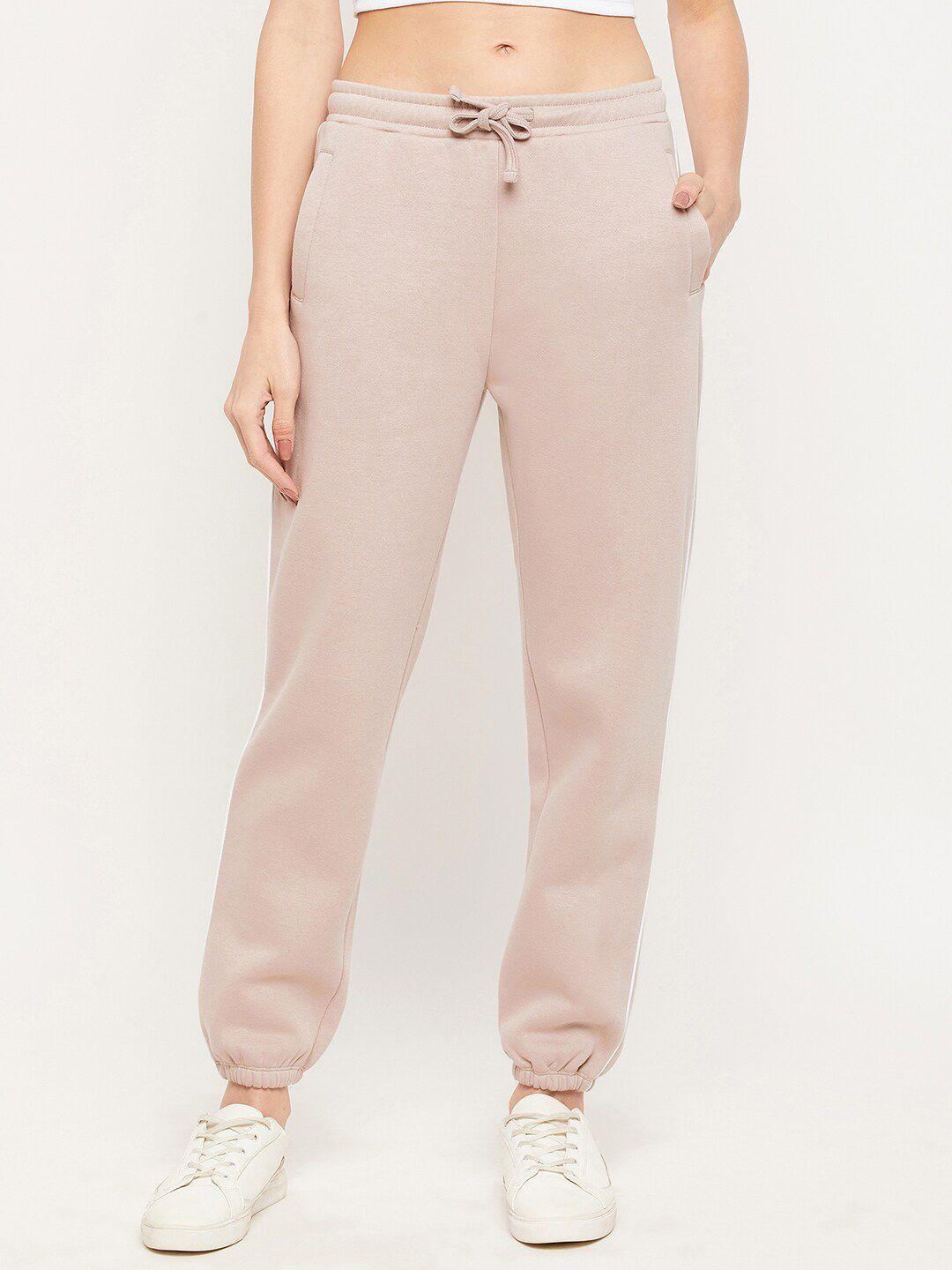 edrio women beige solid joggers