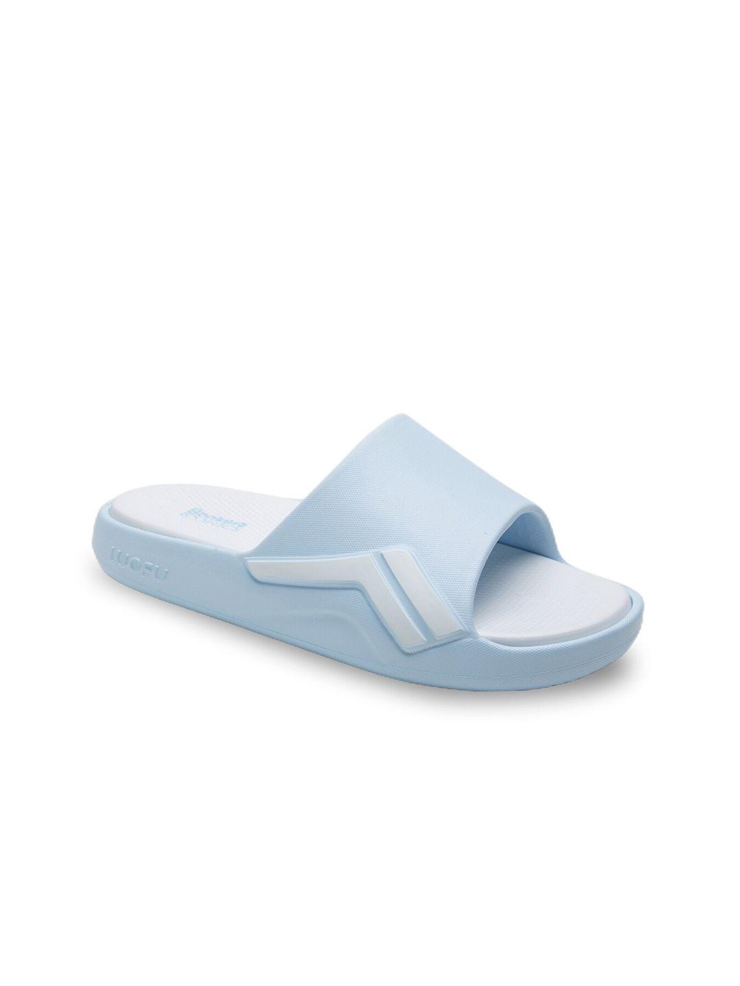 bonkerz women blue & white croslite sliders