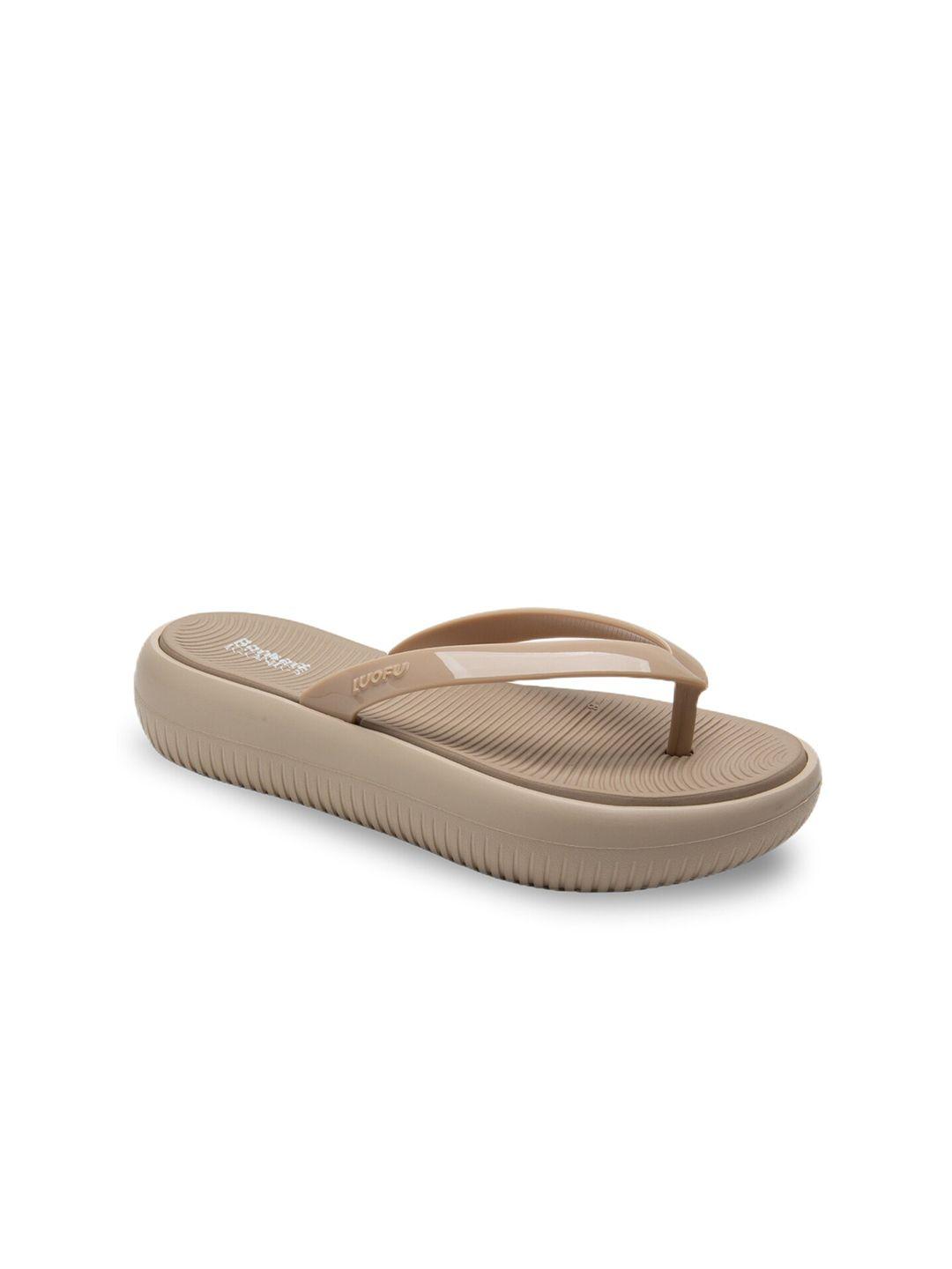 bonkerz women beige croslite thong flip-flops