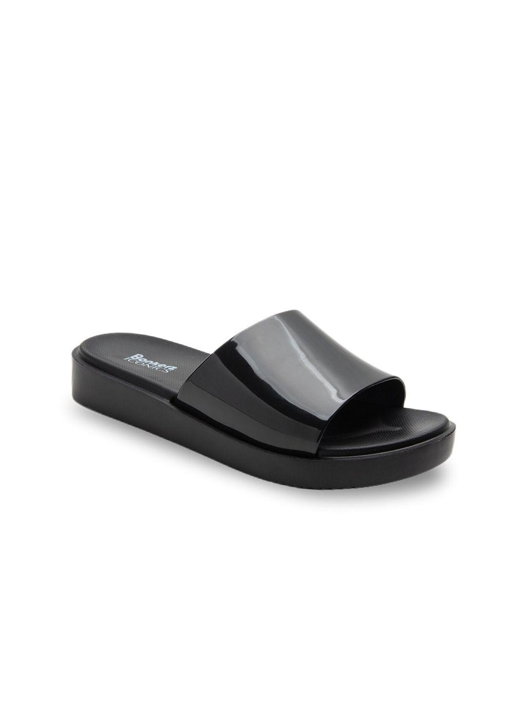 bonkerz women black & grey croslite sliders