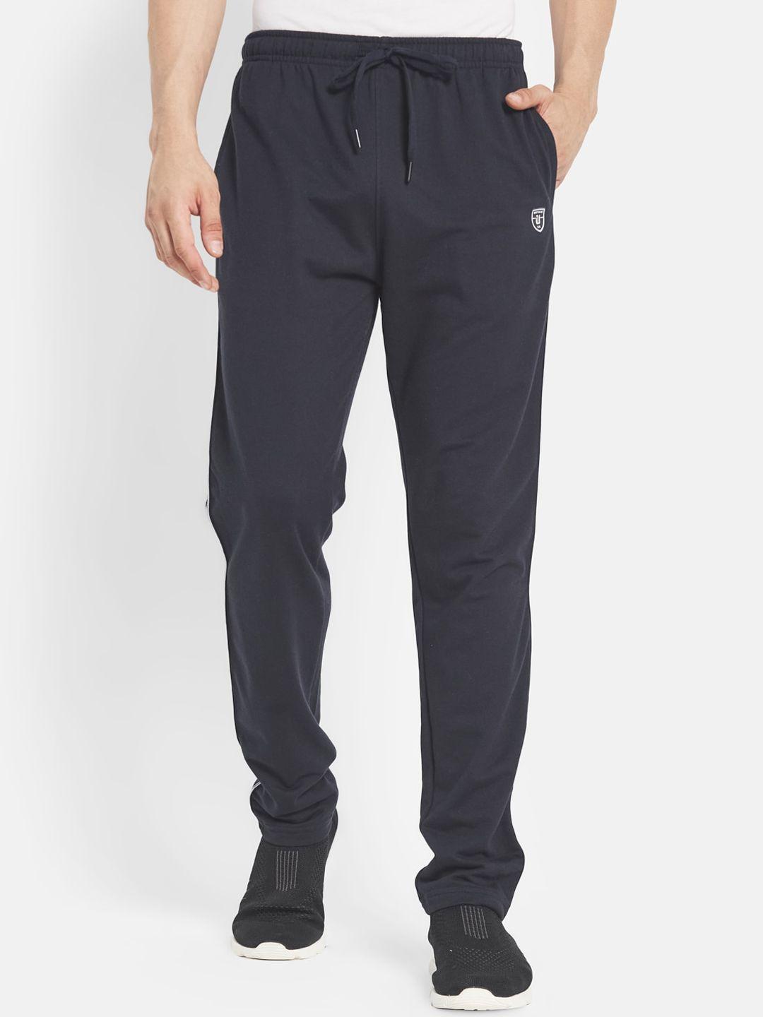 octave men navy blue track pants