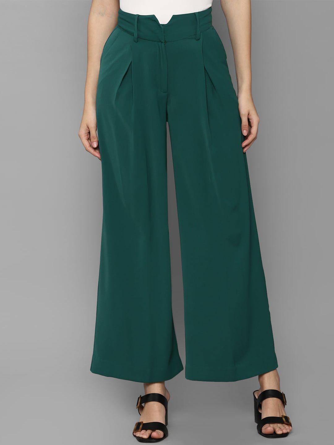 allen solly woman women green parallel trouser