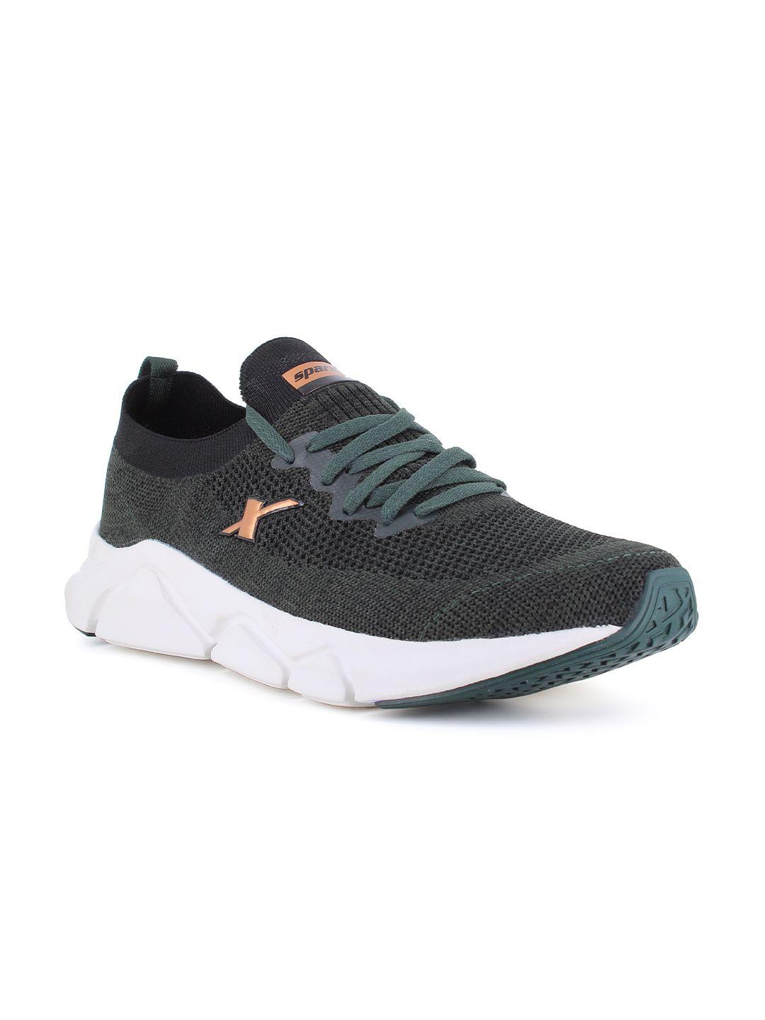 sparx men green mesh running non-marking shoes