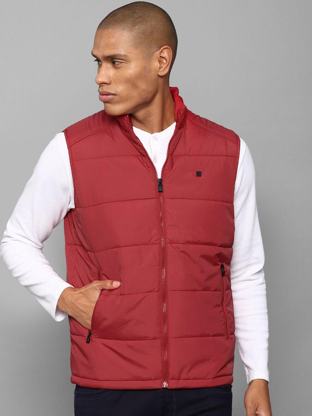 allen solly men maroon pure cotton padded jacket