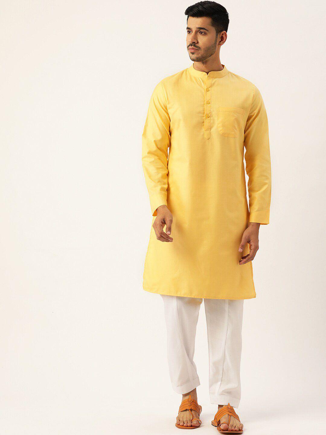 molly & michel men yellow kurta