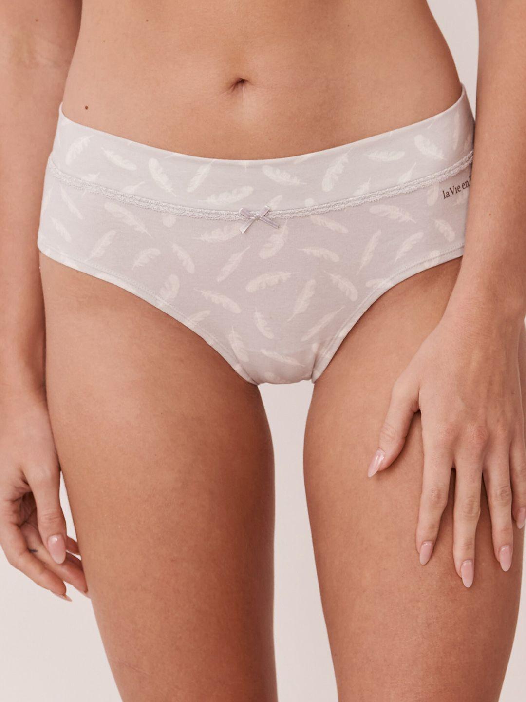 la vie en rose women white printed hipster briefs