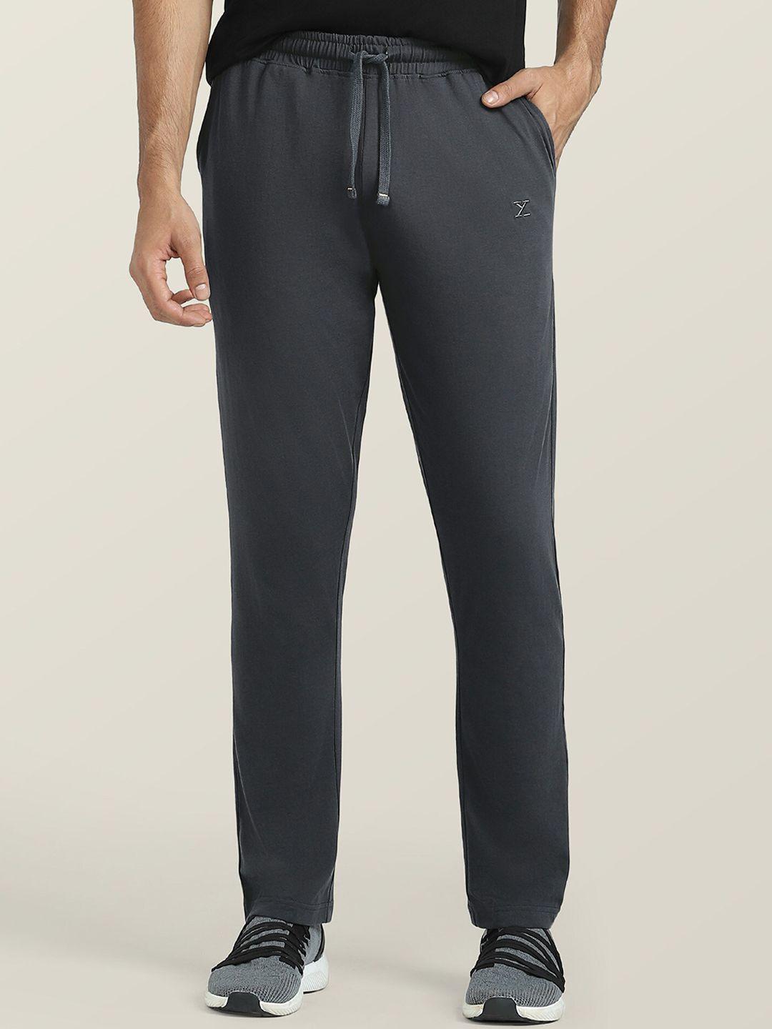 xyxx men grey pace cotton rich track pants