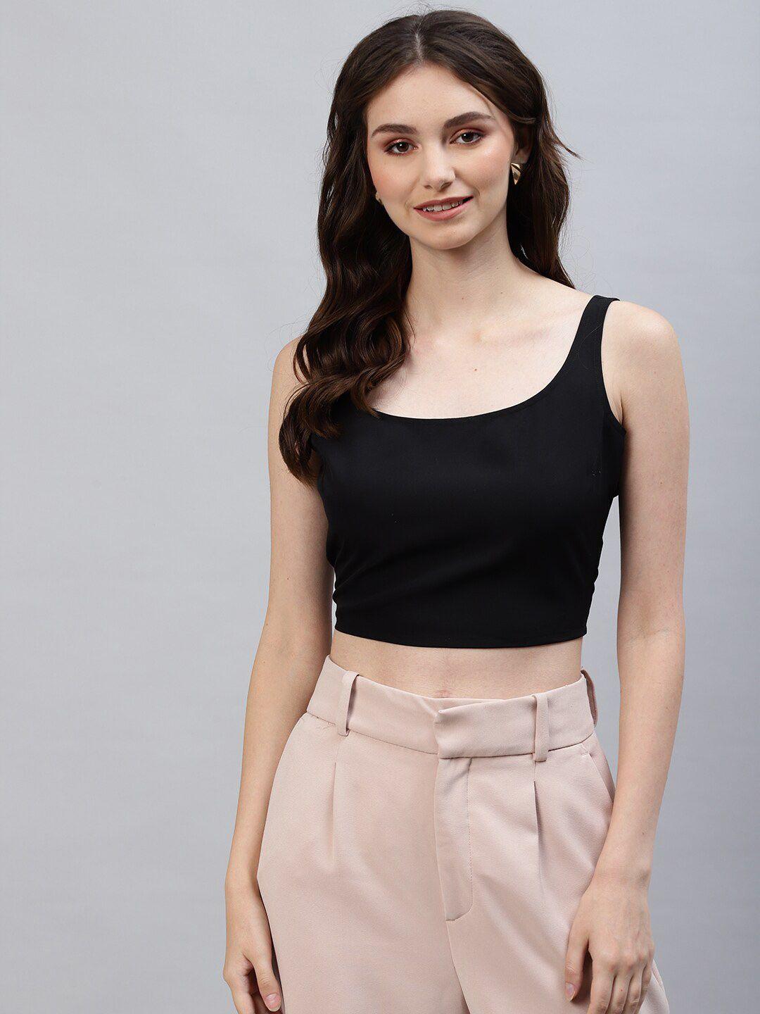 deebaco black tie-up crop top