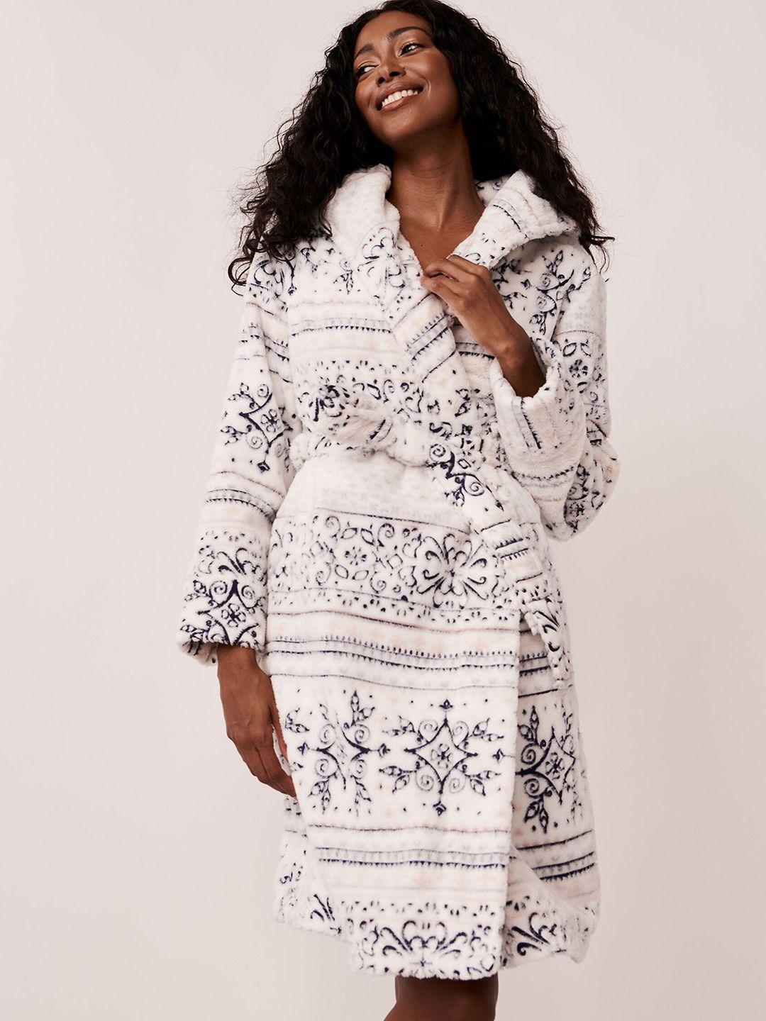 la vie en rose women white printed mini robe