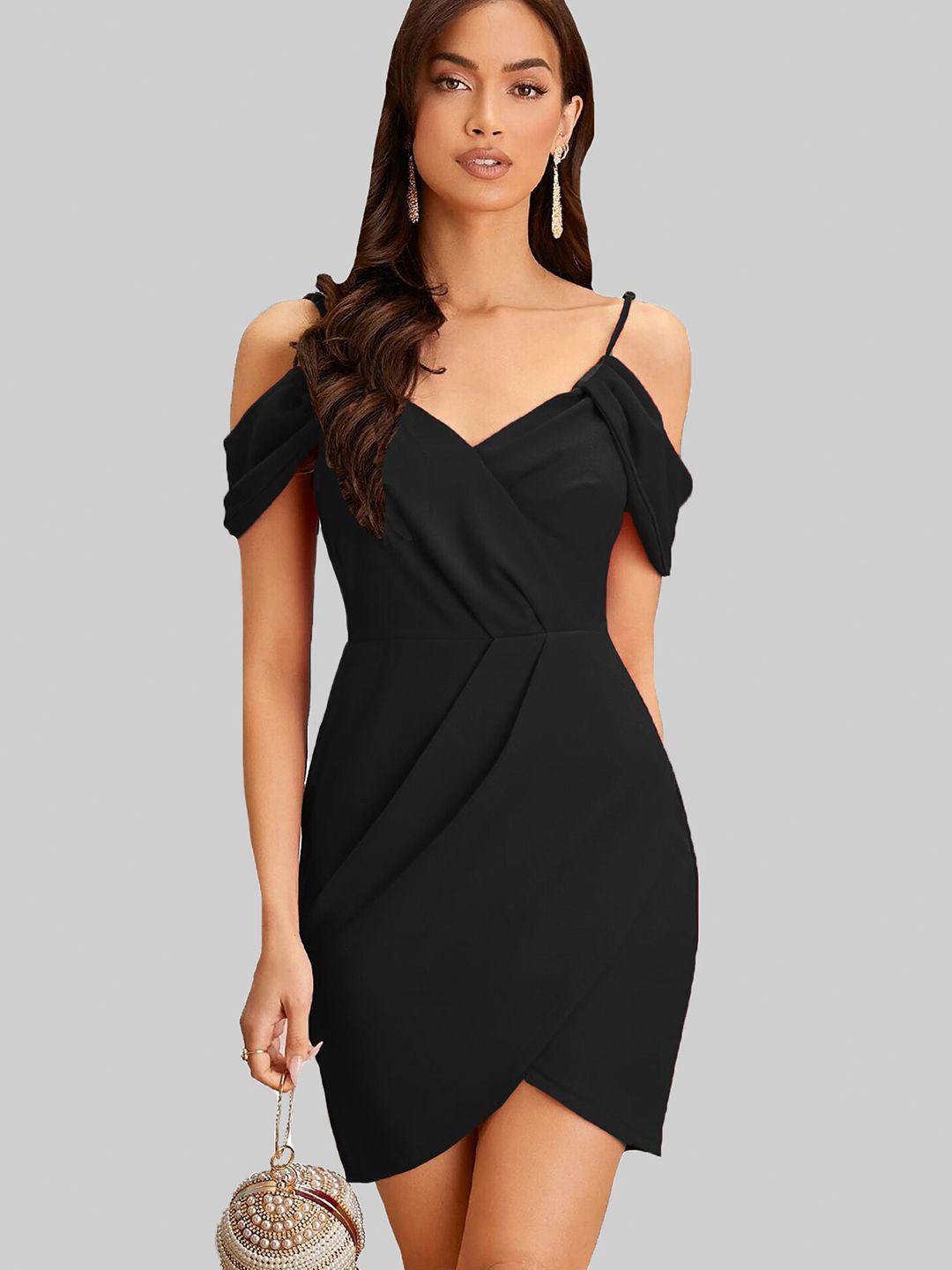 addyvero women black sheath mini dress