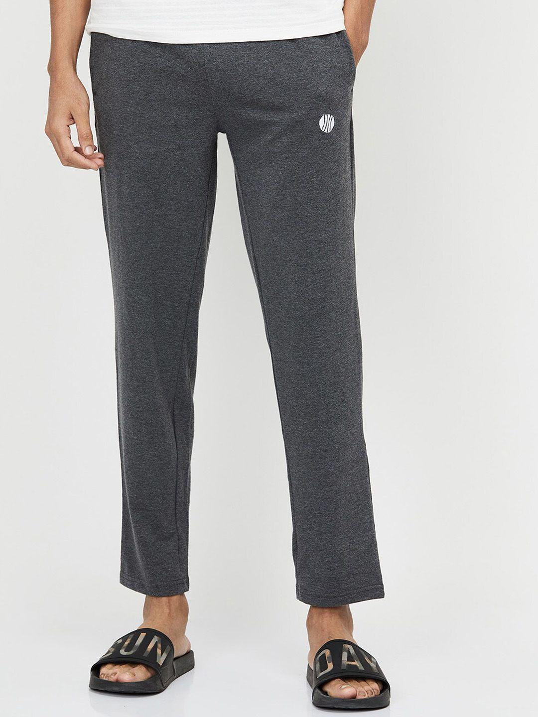 max men grey solid lounge pants