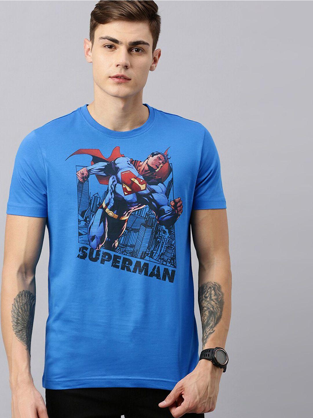 kook n keech superman men blue superman printed round neck t-shirt