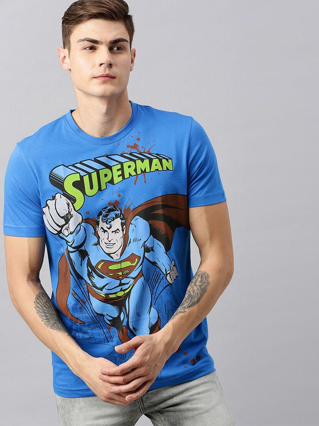 kook n keech superman men blue superman printed round neck t-shirt