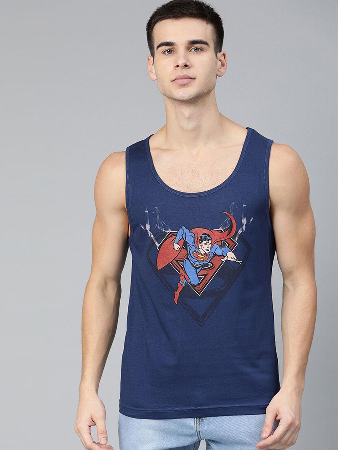 kook n keech superman men navy blue superman printed t-shirt