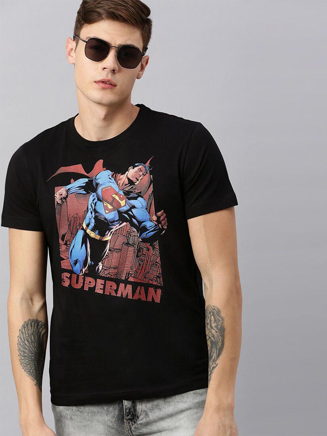 kook n keech superman men black superman printed t-shirt