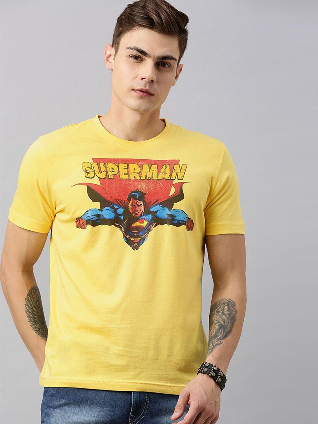 kook n keech superman men yellow superman printed t-shirt