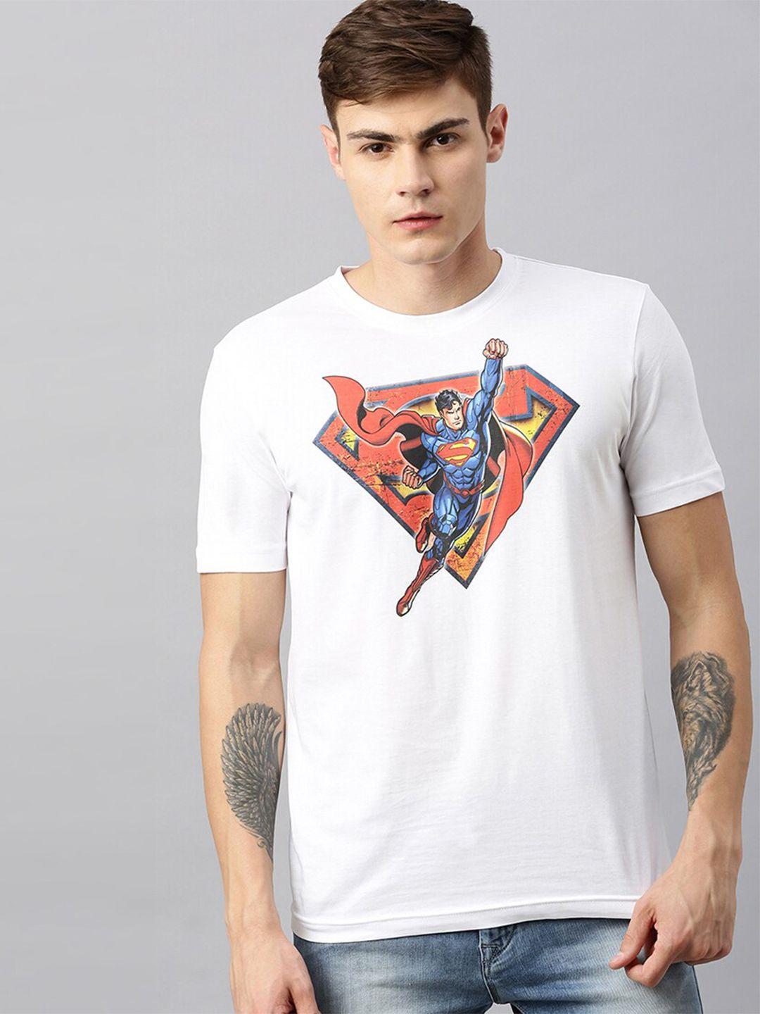 kook n keech superman men white superman printed t-shirt