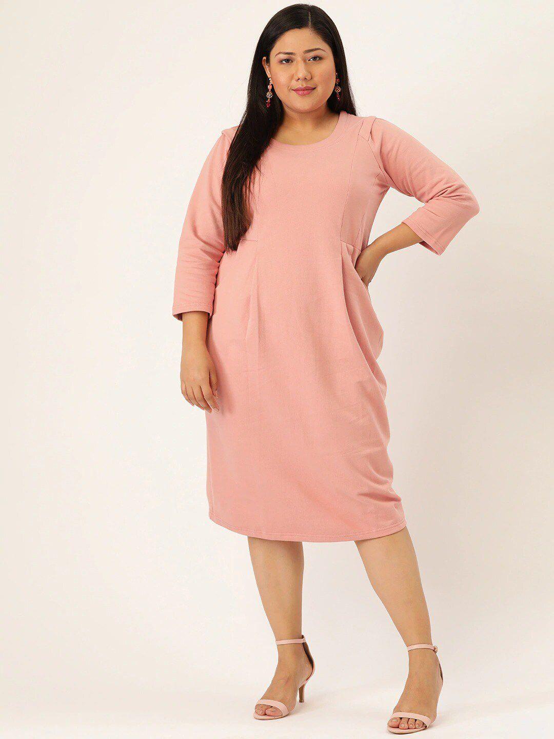 therebelinme pink sheath midi dress