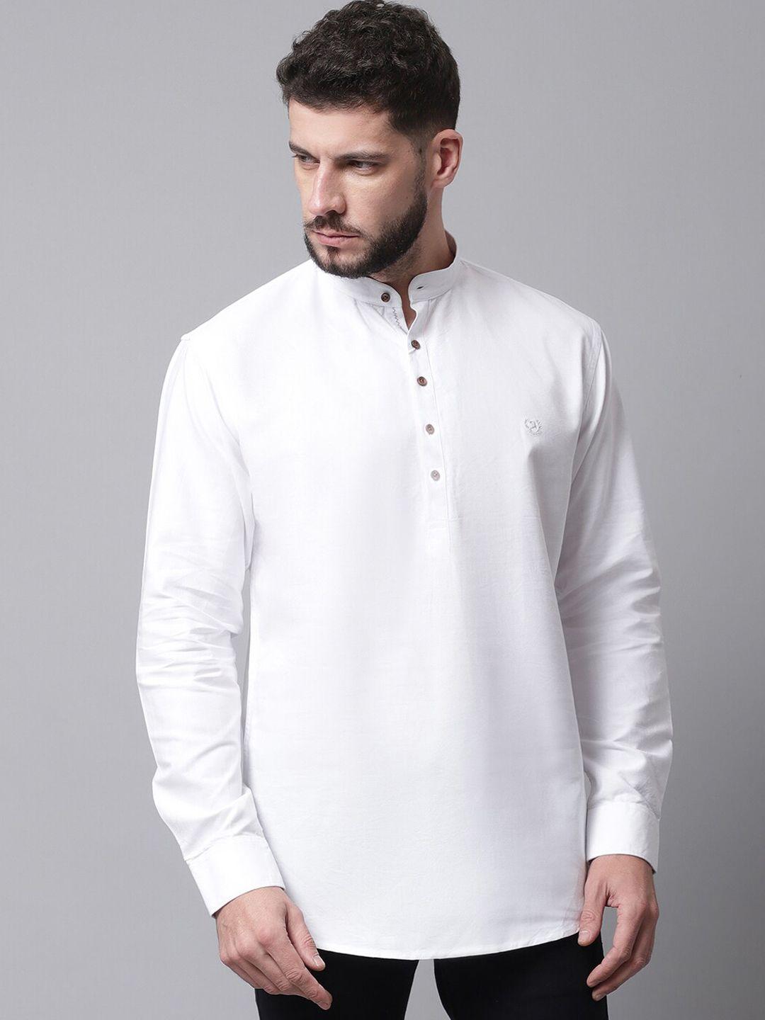 rodamo men white cotton kurta