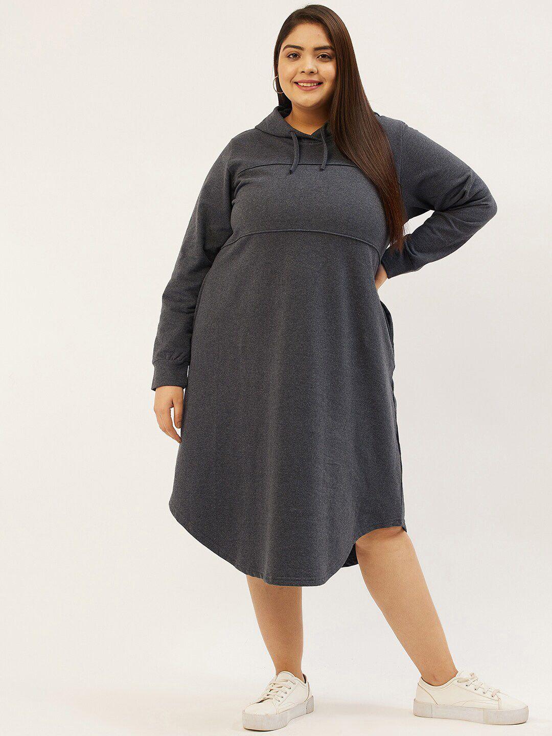 therebelinme charcoal a-line midi dress