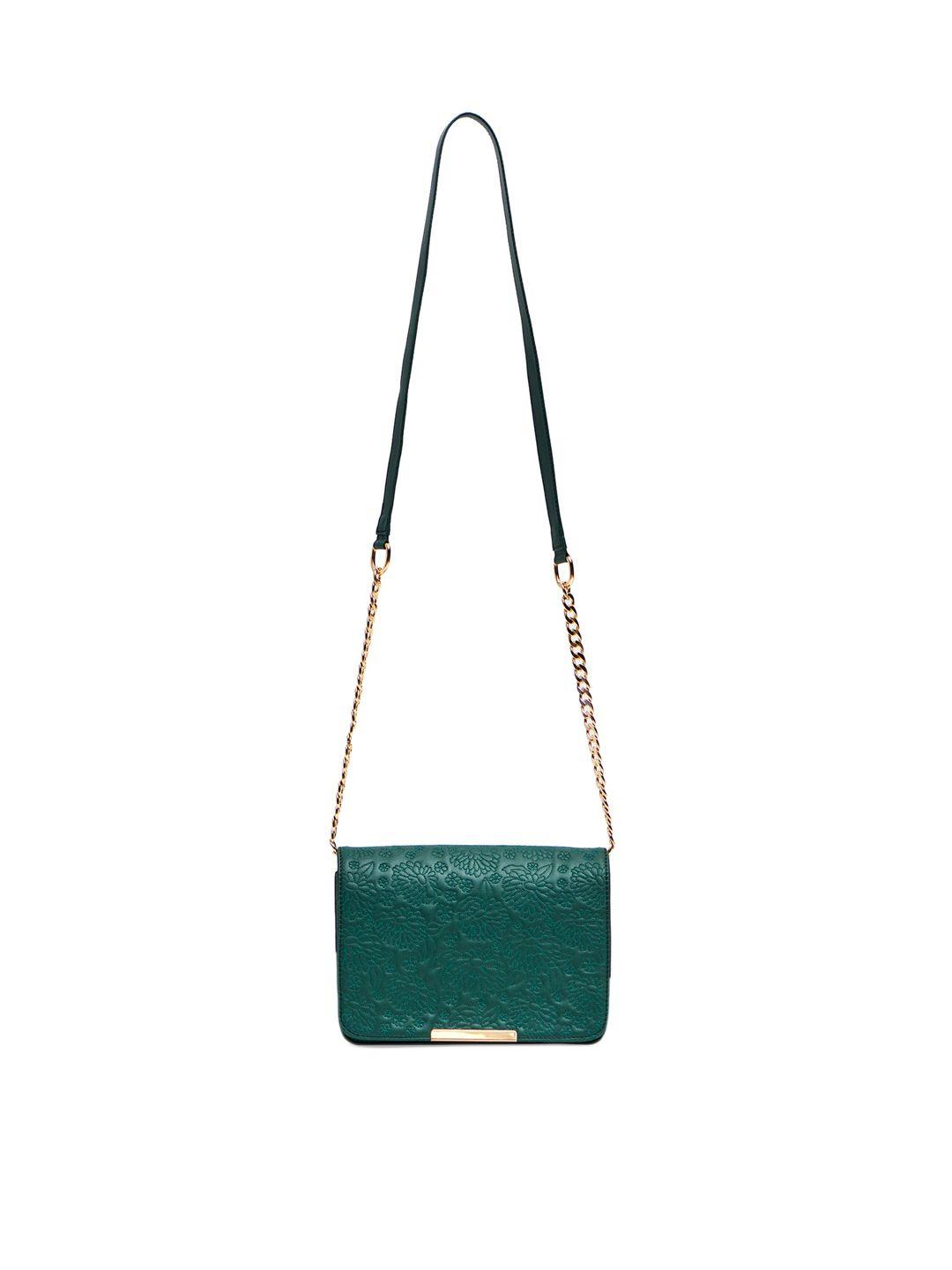 chumbak green pu structured sling bag