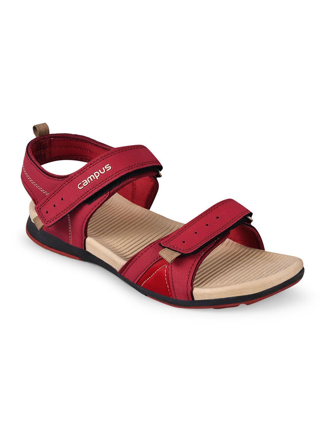 campus men red  solid sports sandal