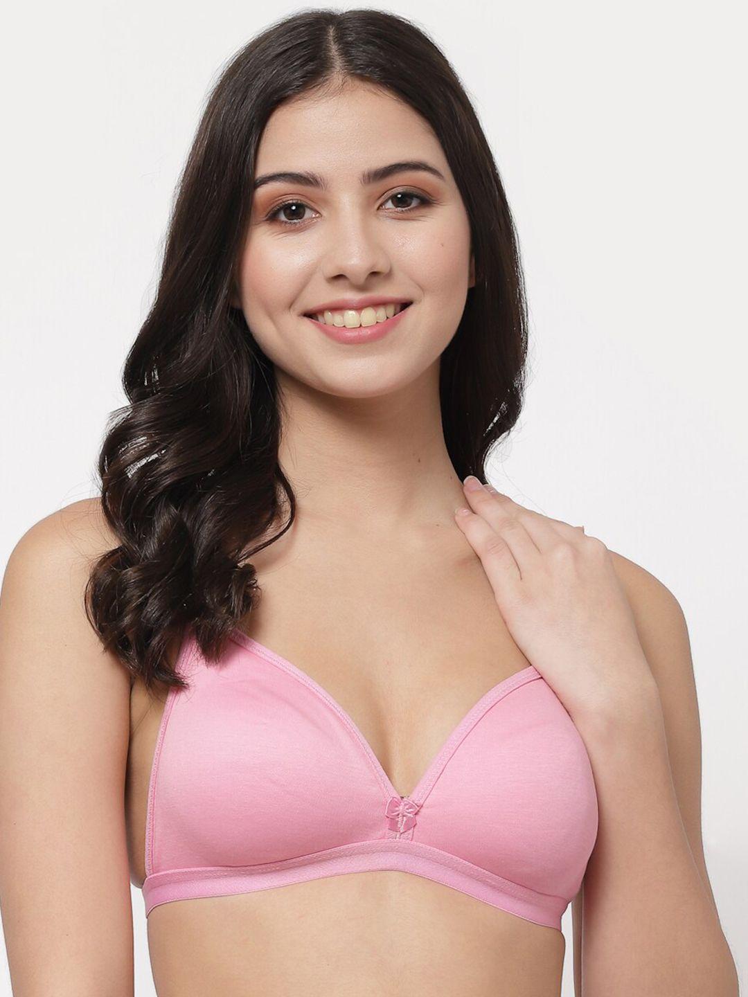 college girl pink non padded seamless cotton bra