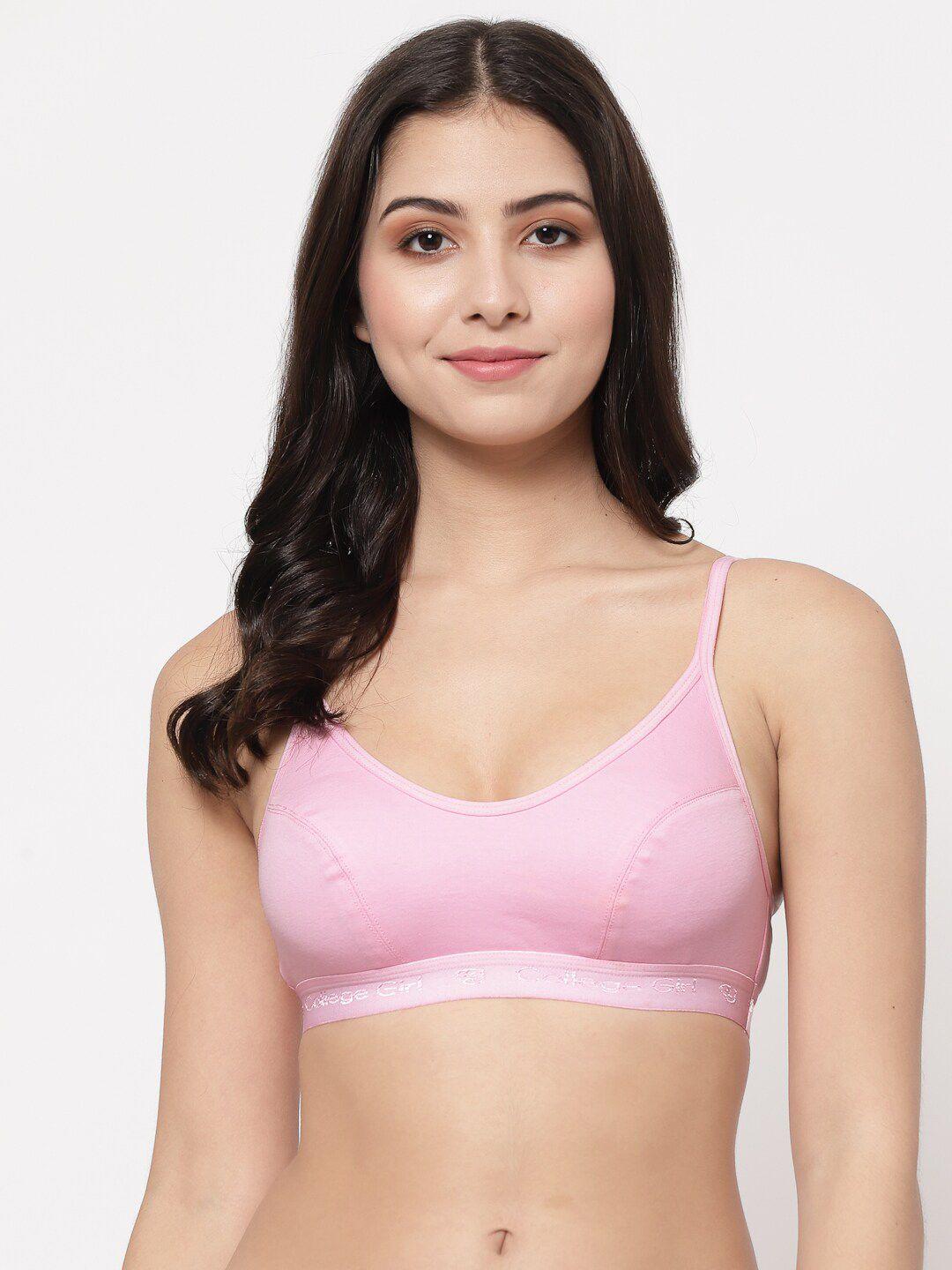 college girl women pink cotton bra