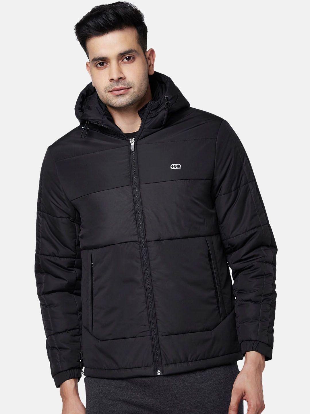 ajile by pantaloons men black hooded padded jacket