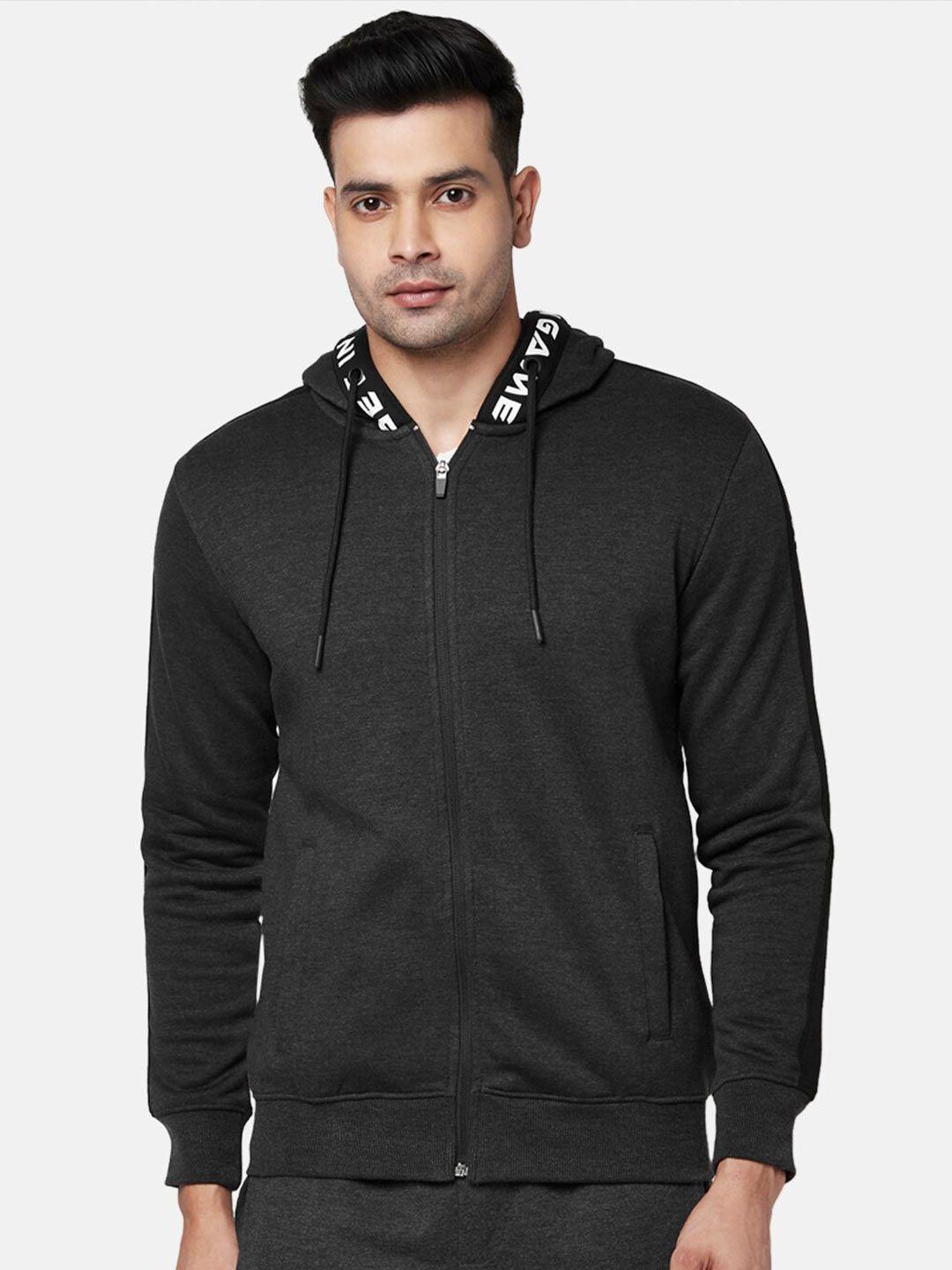 ajile by pantaloons men grey hooded sweatshirt