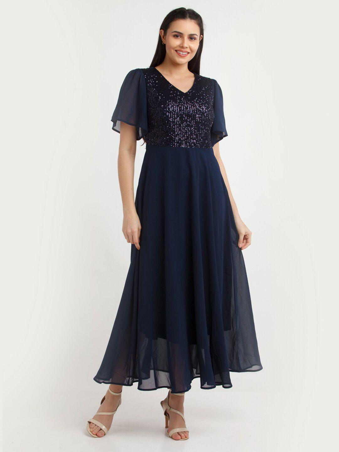 zink london flared sleeves maxi dress