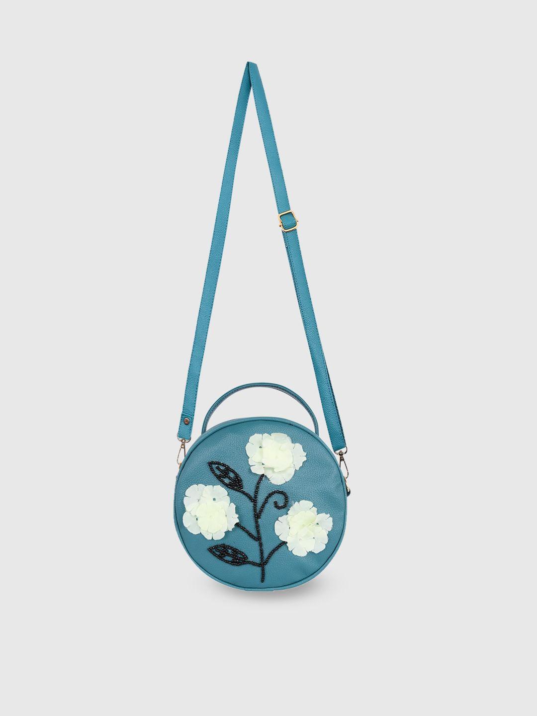 bagsy malone turquoise blue pu structured sling bag