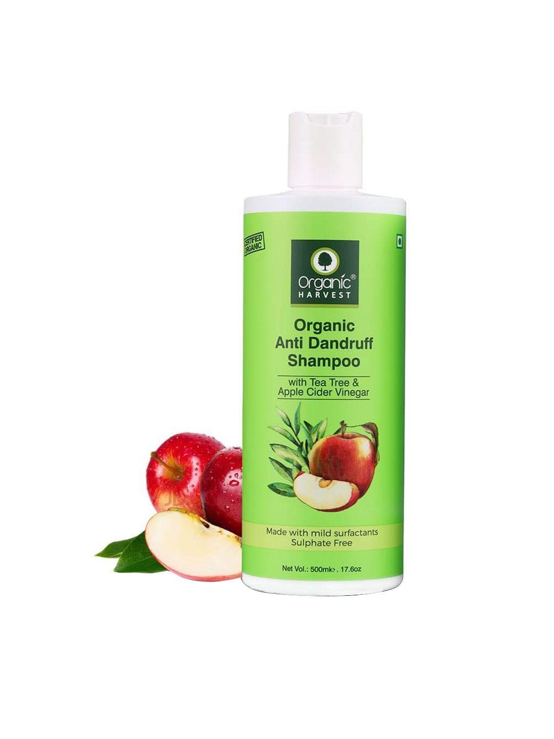 organic harvest anti dandruff shampoo with tea tree and apple cider vinegar 500ml