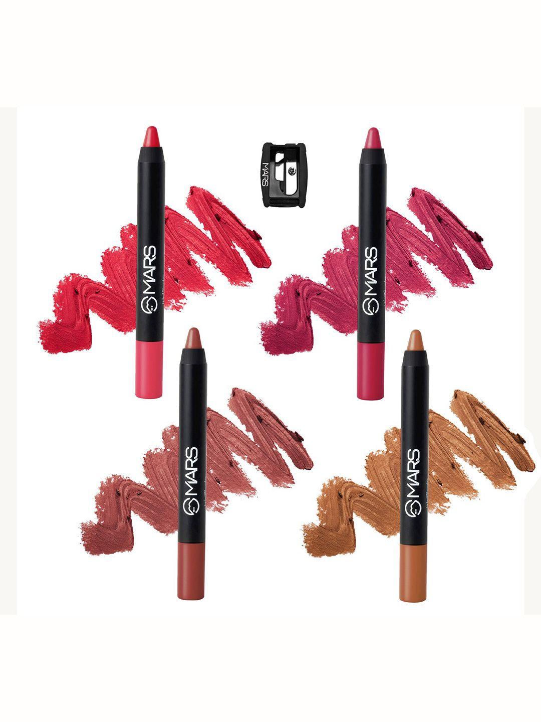 mars set 4 transfer proof smudge proof matte lipsticks - i am wise 17, i am confident 18, let's get it 19, no boundaries 20