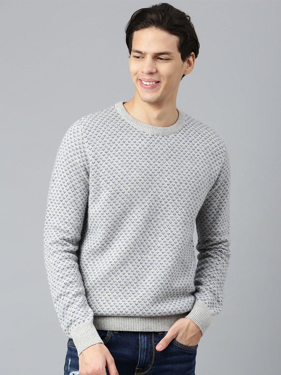 woodland men grey printed pullover