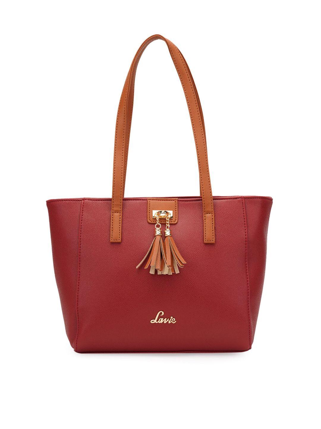 lavie red structured shoulder bag