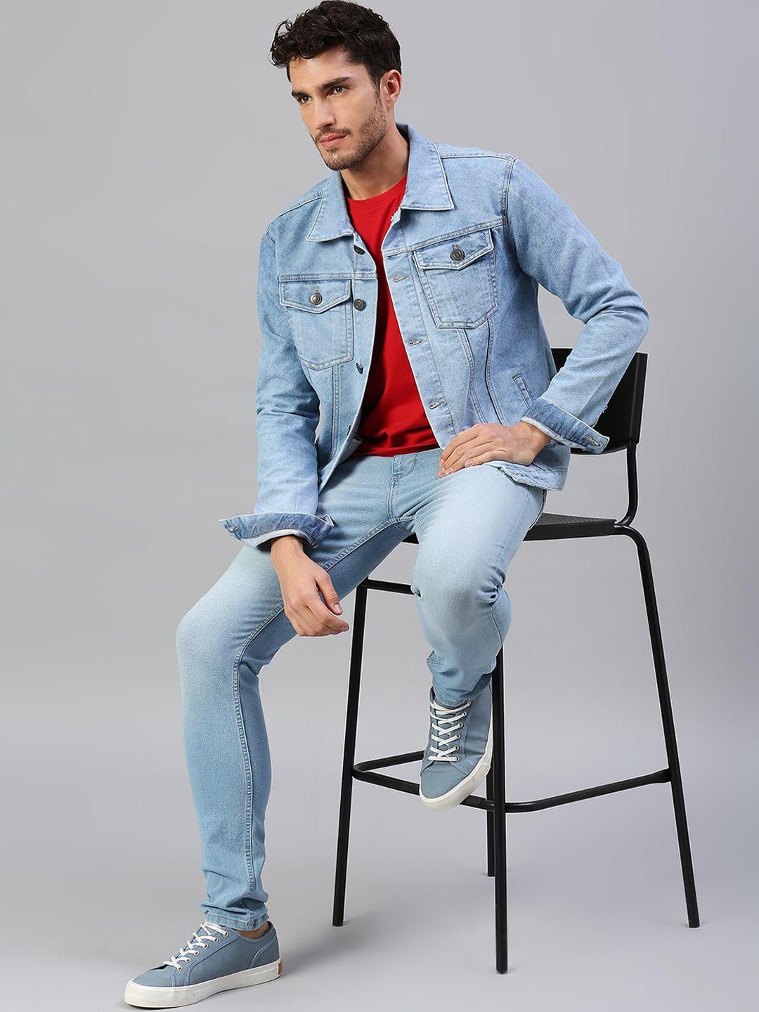 hubberholme men blue cotton washed lightweight outdoor denim jacket