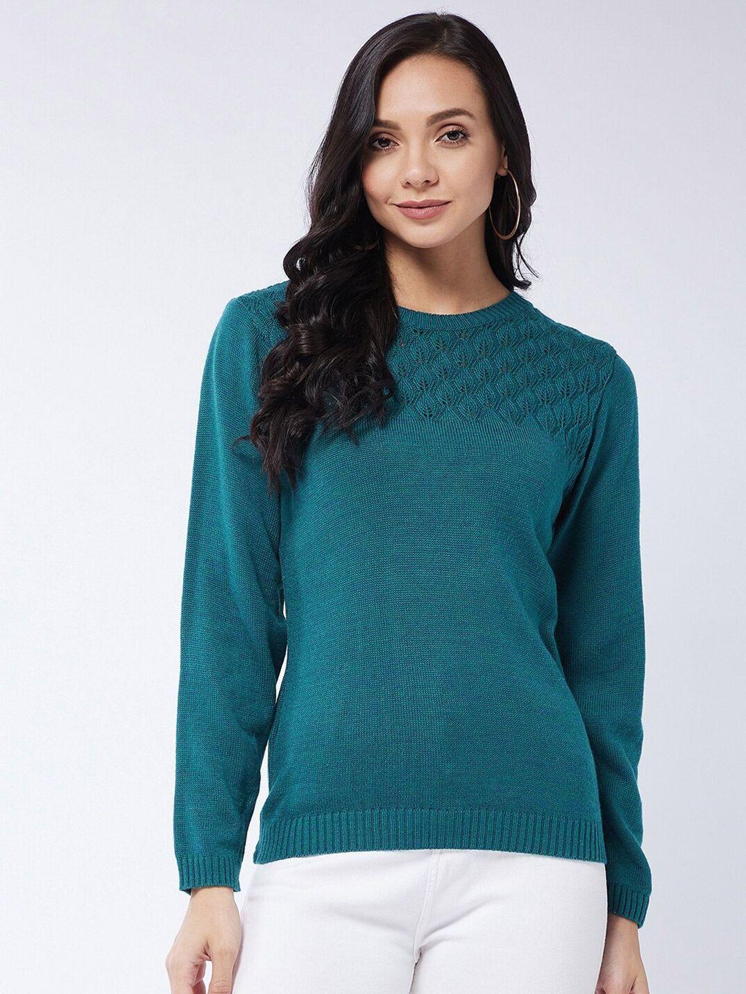 modeve women teal pullover