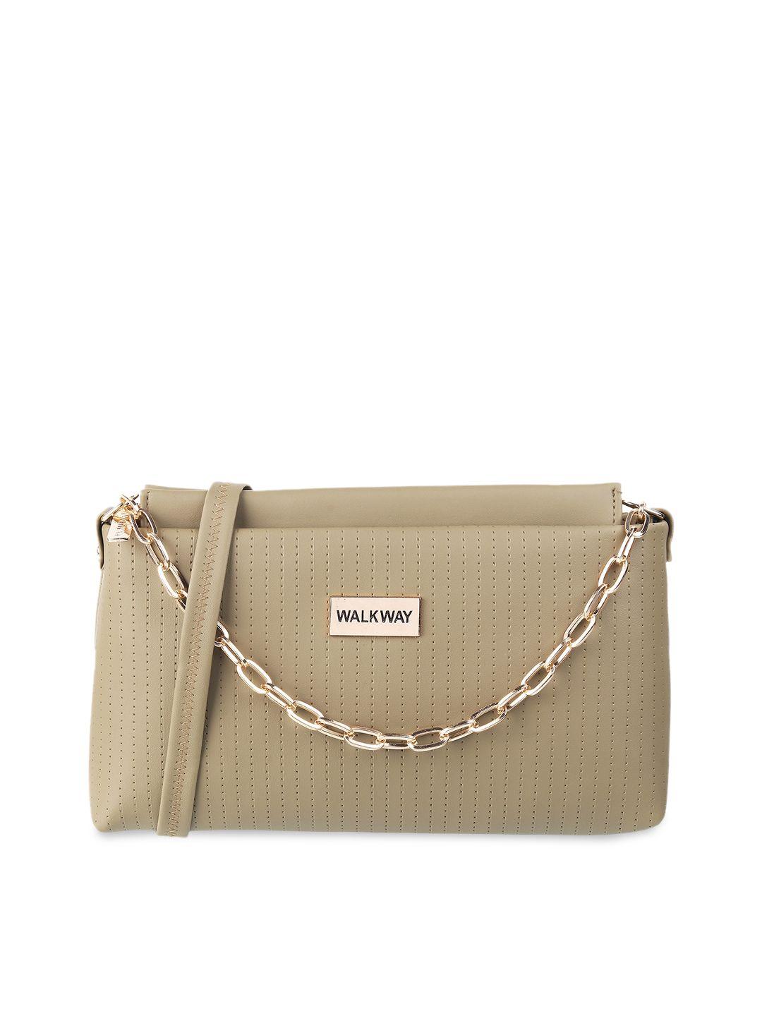 walkway by metro women khaki textured structured handheld bag