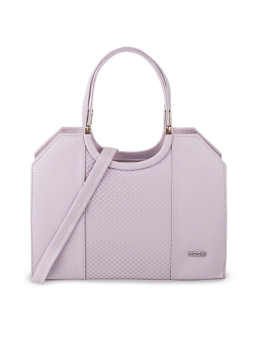 mochi purple textured structured handheld bag