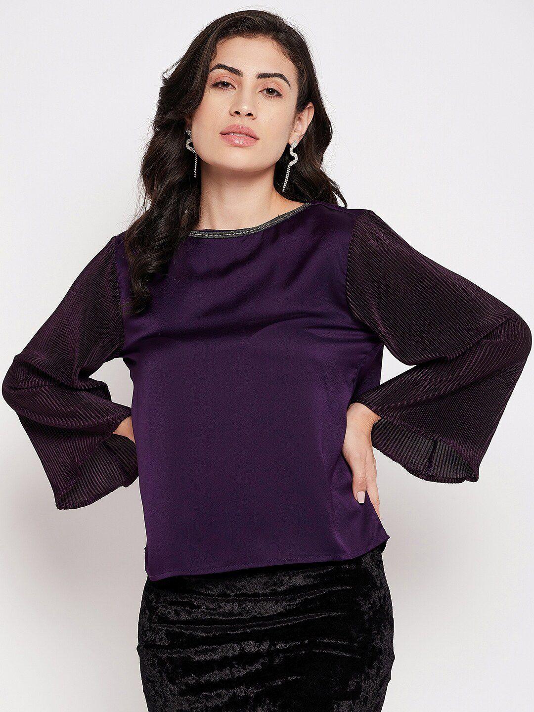 madame women purple satin top