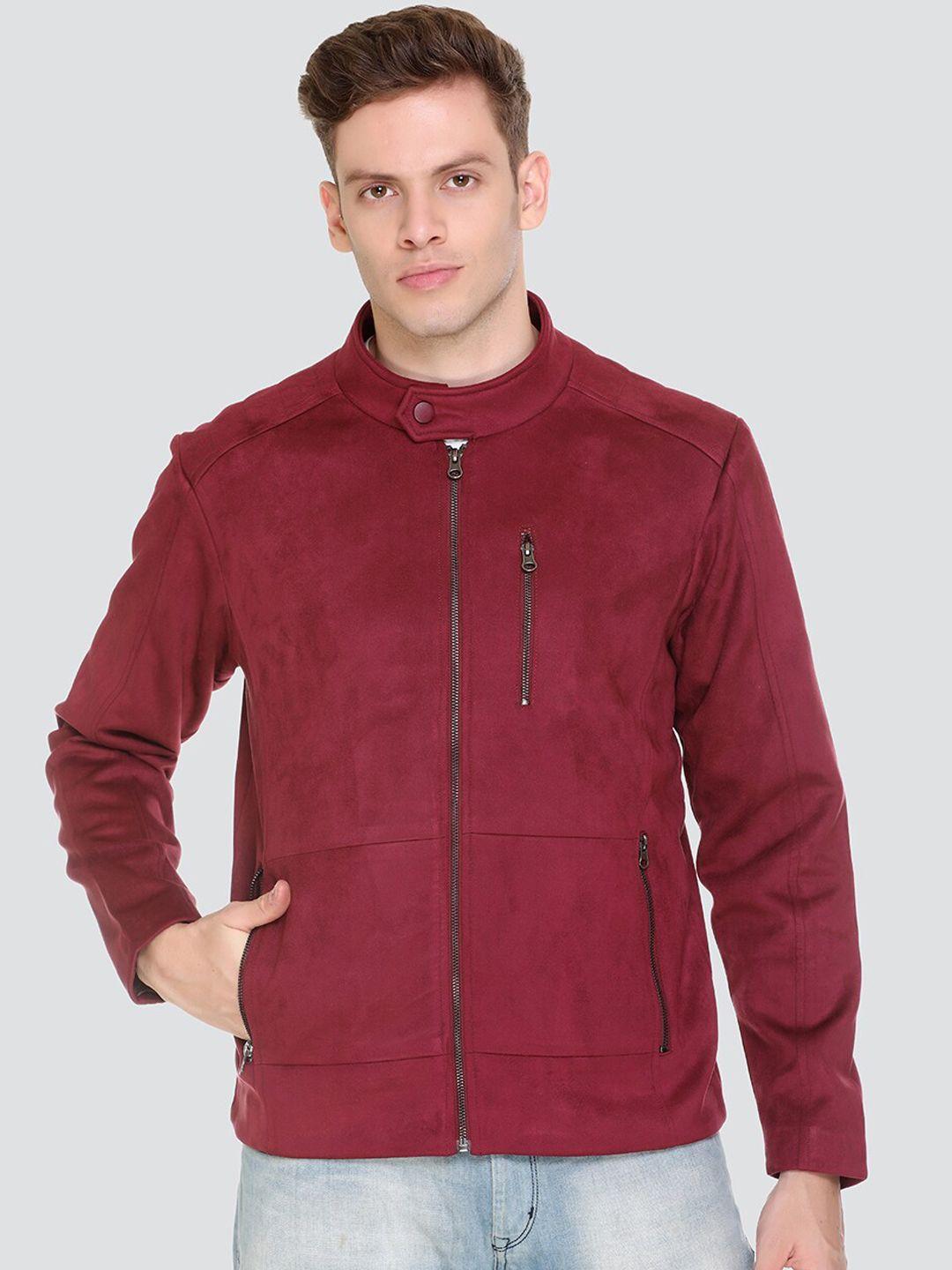 honnete men maroon lightweight puffer jacket