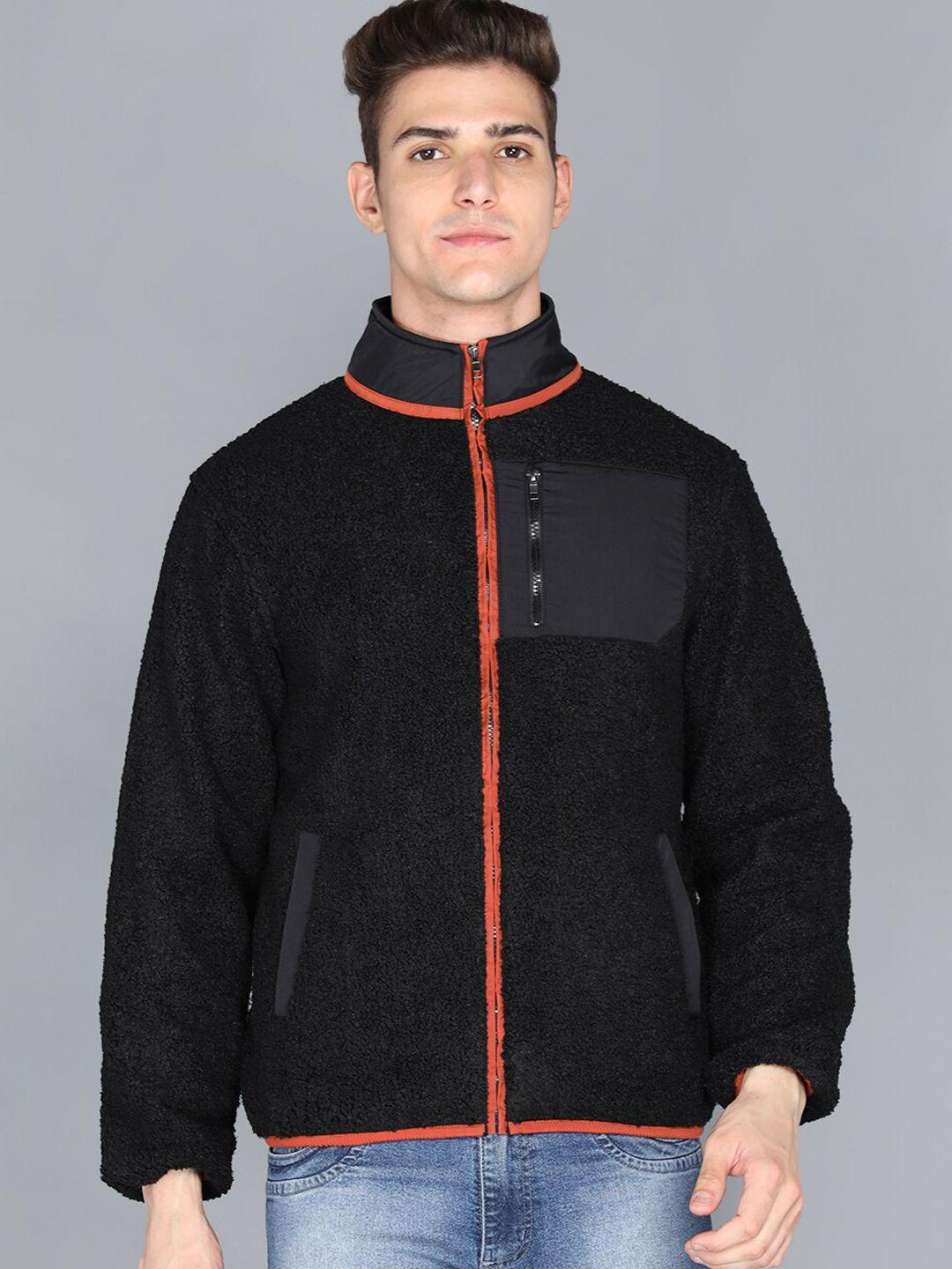 honnete men black lightweight open front jacket