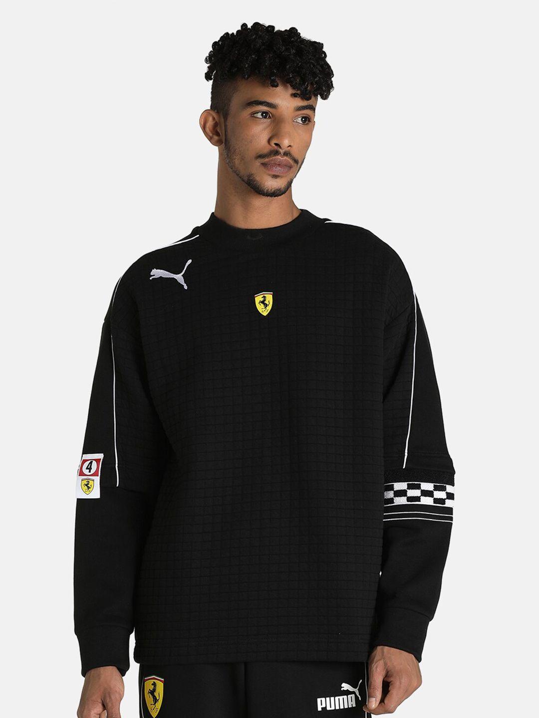 puma motorsport men black ferrari race statement crew sweatshirt