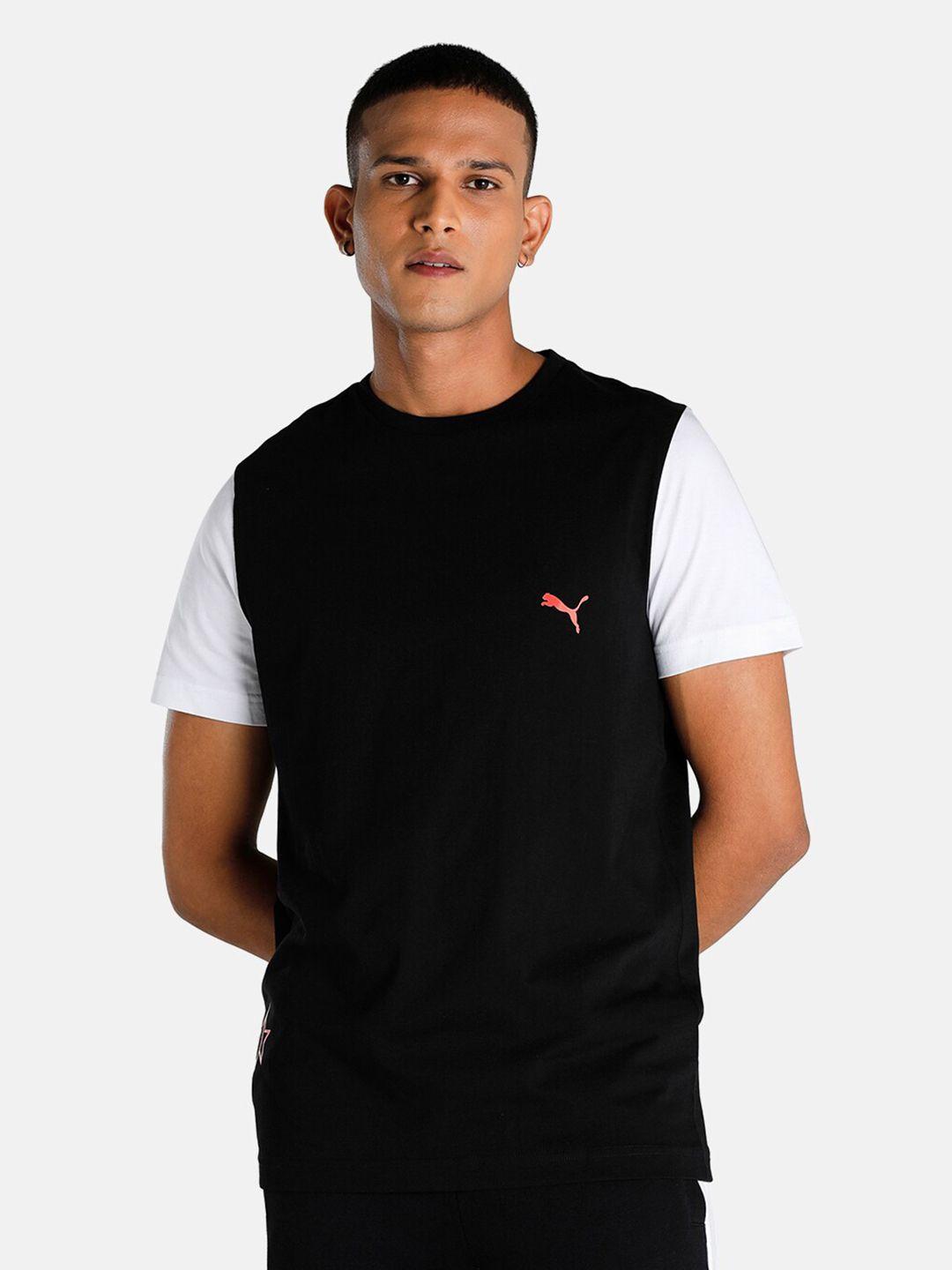 puma men black puma x 1der cotton solid t-shirt