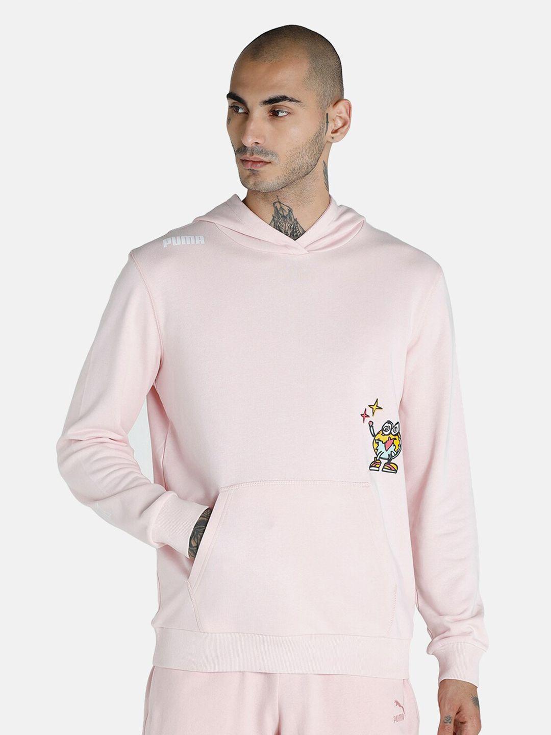 puma x 1der men pink cotton hoodie